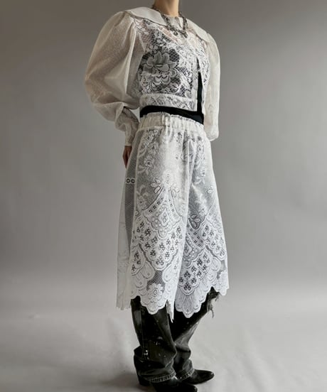 【RE;CIRCLE】 RE Crochet Lace Wide Half Pants / 260709-009