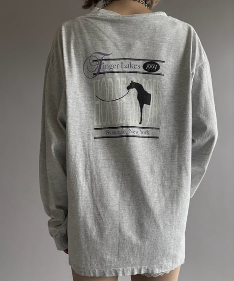 【USED】 90's Finger Lakes Horse Show Print L/S Tee / 261010-005