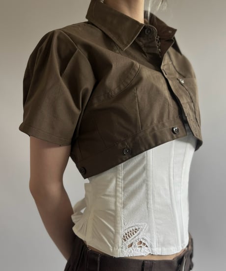 【Chinatsu Aoyama】 RE Makers Shirt Brown / 260813-025