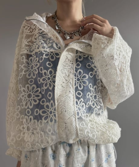 【RE;CIRCLE】RE Crochet  Hooded Blouson / 260709-013