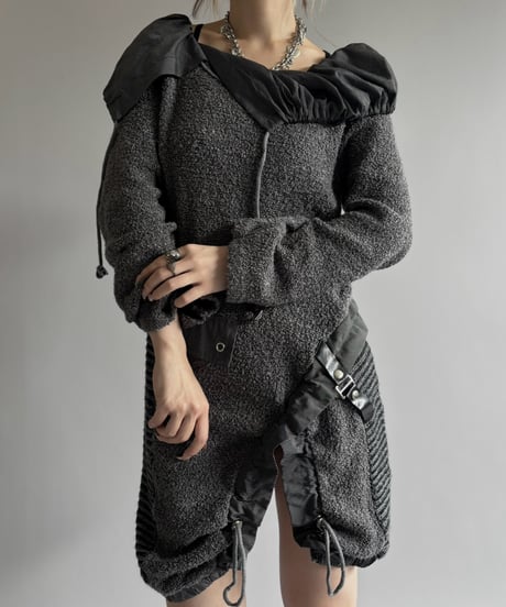 【USED】 Design Boucle Knit Dress / 260919-020