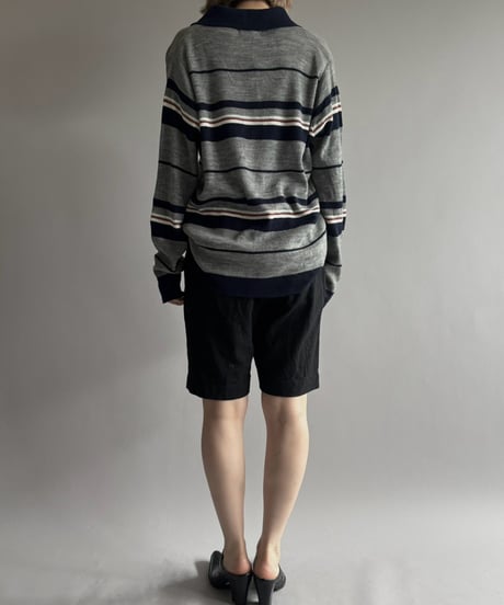 【USED】 70's MONTGOMERY WARD Striped Knit Polo / 261010-010