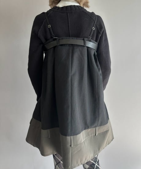 【Chinatsu Aoyama】 Suit Patchwork Camisole Mini One-Piece /  2601022-047