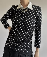 【USED】 Lauren Ralph Lauren Polka Dot Fake Layered Knit / 260926-017