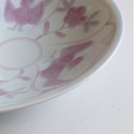 【USED】鳥と花の煮物皿