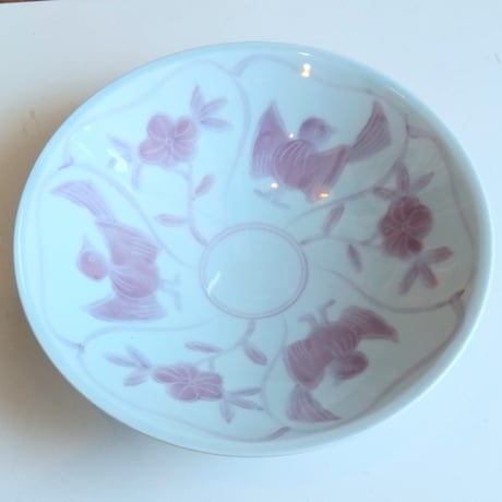 【USED】鳥と花の煮物皿