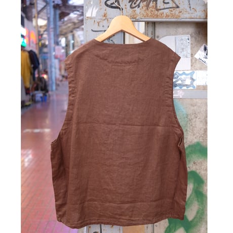HARVESTY ハーベスティ"LINEN CANVAS ZIP VEST"