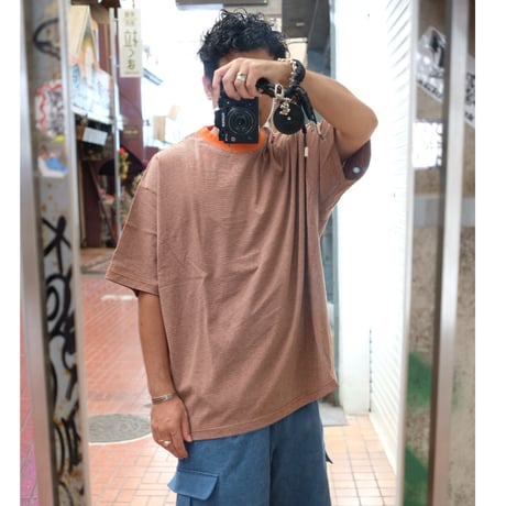 EVCON エビコン" Mercerization Border Wide S/S Tee"