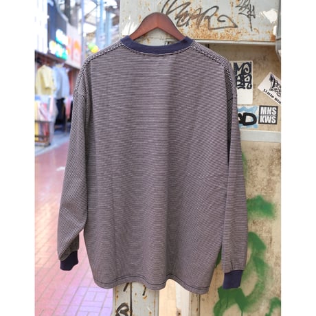 EVCON エビコン"MERCERIZATION BORDER WIDE L/S TEE"