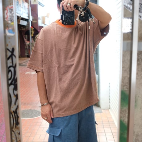 EVCON エビコン" Mercerization Border Wide S/S Tee"