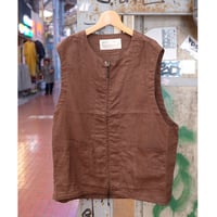 HARVESTY ハーベスティ"LINEN CANVAS ZIP VEST"