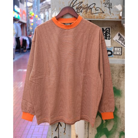 EVCON エビコン"MERCERIZATION BORDER WIDE L/S TEE"