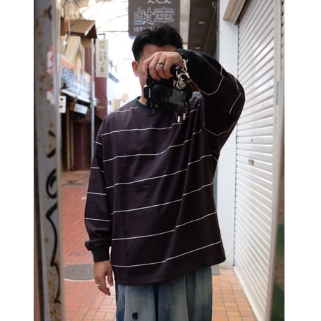 EVCON エビコン""BORDER WIDE L/S TEE"