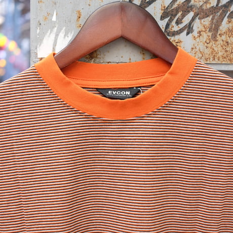 EVCON エビコン"MERCERIZATION BORDER WIDE L/S TEE"