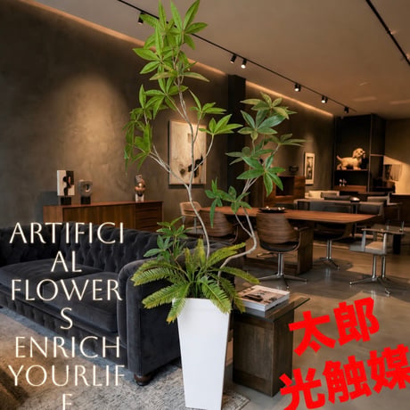 光触媒　観葉植物　ウォールグリーン　フェイクグリーン　クネクネパキラw107白鉢