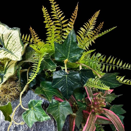 光触媒　人工観葉植物　ウォールグリーン　フェイクグリーン　壁掛けストーン5890