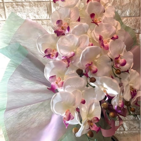 光触媒　人工観葉植物　ウォールグリーン　フェイクグリーン　胡蝶蘭6235g