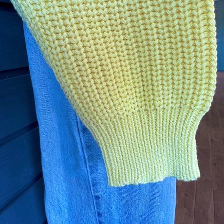 Natural Cotton Relaxed Knit Cardigan Lemon