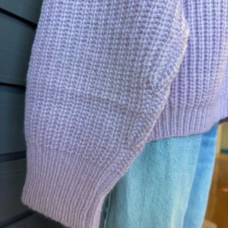 Mohair Touch Relaxed Knit Cardigan  Pale Violet
