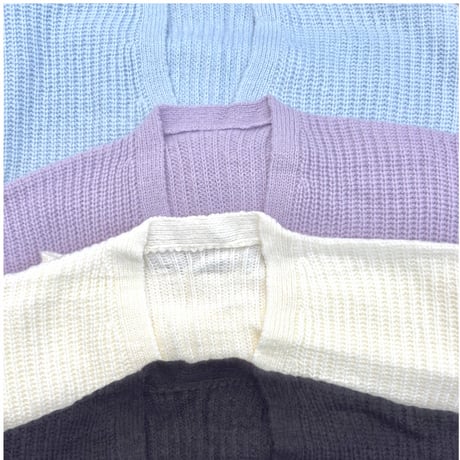 Mohair Touch Relaxed Knit Cardigan  Light Blue
