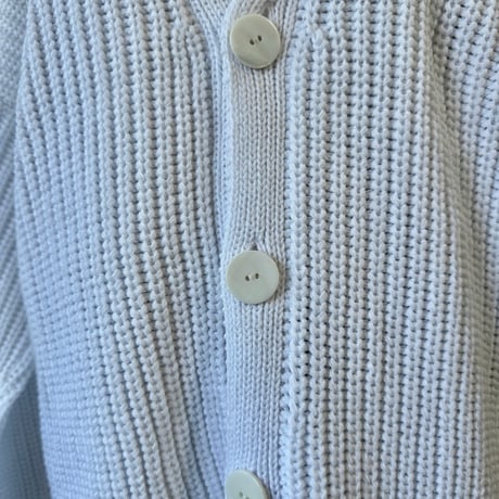 Natural Cotton Relaxed Knit Cardigan White