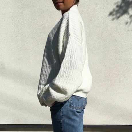 Mohair Touch Relaxed Knit Cardigan White