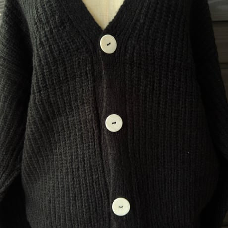 Mohair Touch Relaxed Knit Cardigan  Black