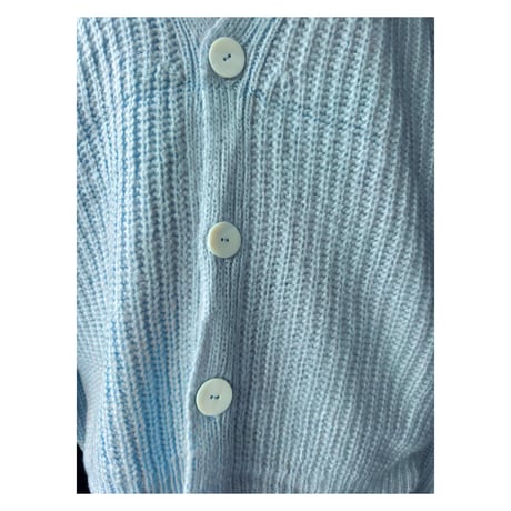 Mohair Touch Relaxed Knit Cardigan  Light Blue