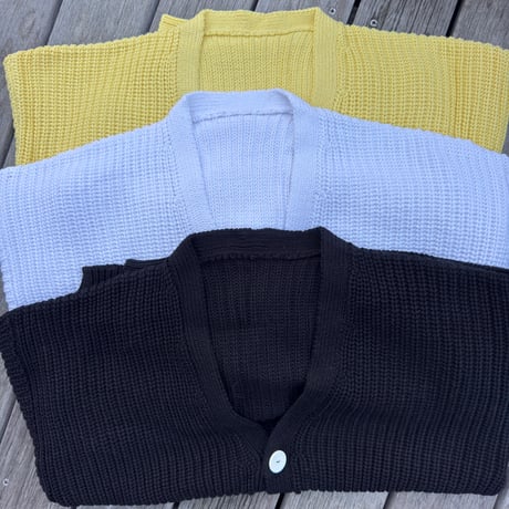 Natural Cotton Relaxed Knit Cardigan Lemon