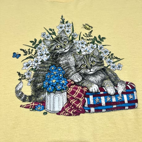 Jerzees ネコ 柄 Tシャツ