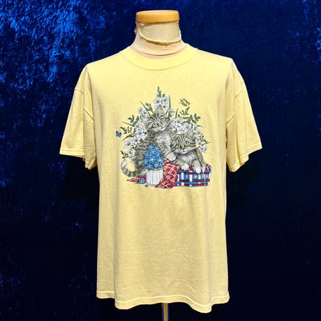 Jerzees ネコ 柄 Tシャツ