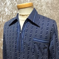 70’s ジップアップ プルオーバー ポリエステル シャツ