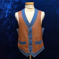 70’s NATIONAL SHIRT SHOPS デニム / レザー ベスト