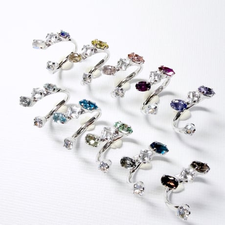 coffret gemstones/フォークリング 11号〜12号(✣シルバーカラー金具)