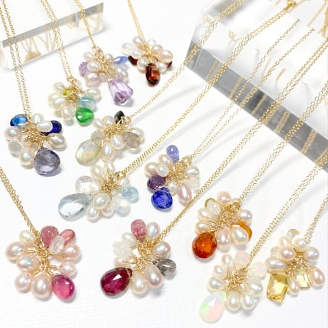 Bonbon Gemstones/14kgfネックレス