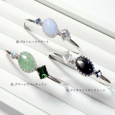 coffret gemstones/バングル(✣シルバーカラー金具 約14cm)