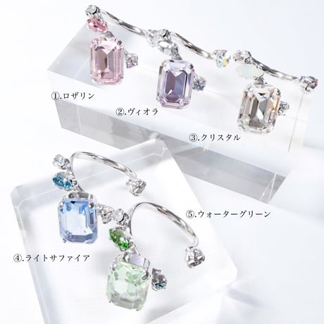 Square Candy/フォークリング 11号〜13号(✣シルバーカラー金具)