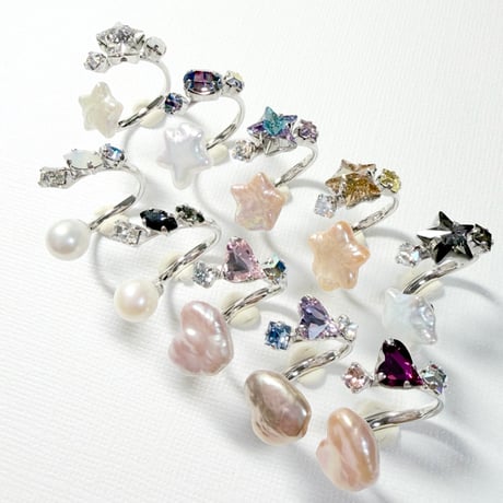 coffret baroque pearl/フォークリング 11号〜12号(✣シルバーカラー金具)