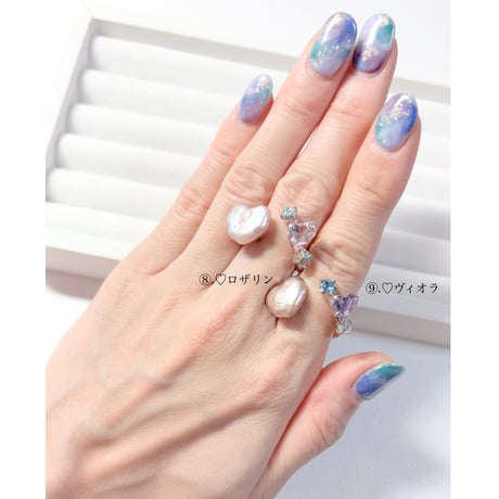 coffret baroque pearl/フォークリング 11号〜12号(✣シルバーカラー金具)