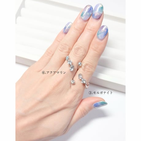 coffret gemstones/フォークリング 11号〜12号(✣シルバーカラー金具)