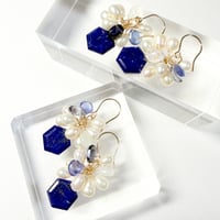 Lapis lazuli×Pearl/ピアス イヤリング