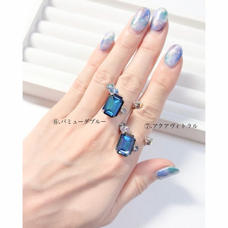 Square Candy/フォークリング 11号〜13号(✣シルバーカラー金具)