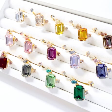 Square Candy/フォークリング 11号〜13号(✣ゴールドカラー金具)