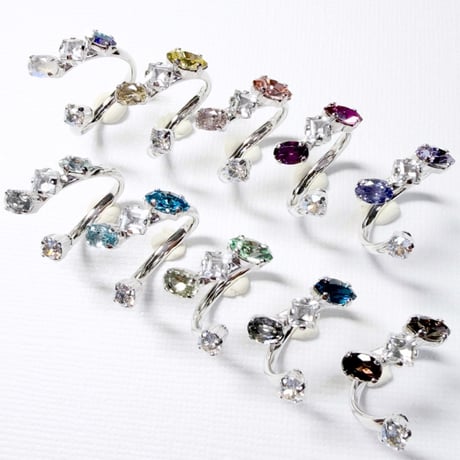 coffret gemstones/フォークリング 11号〜12号(✣シルバーカラー金具)