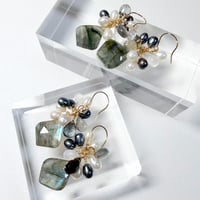 Labradorite×Pearl/ピアス イヤリング