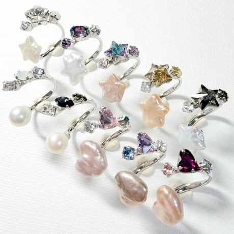 coffret baroque pearl/フォークリング 11号〜12号(✣シルバーカラー金具)