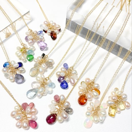 Bonbon Gemstones/14kgfネックレス