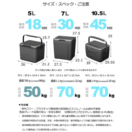 CHILL 10.5L クーラーボックス 小型 保冷剤付き 蓋裏に装着可能 ジェットブラック 黒