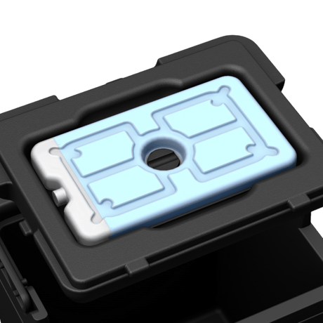 CHILL 7L クーラーボックス 縦型 小型 保冷剤付き 蓋裏に装着可能 ジェットブラック 黒