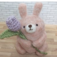 ni*co*  / チューリップとうさぎの羊毛フェルト Ｄ